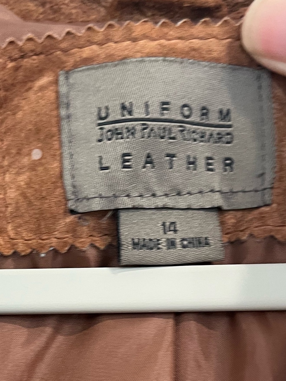 John Paul Richard Uniform Vintage Suede Button-Front Brown Coat Sz. 14 - Picture 4 of 11